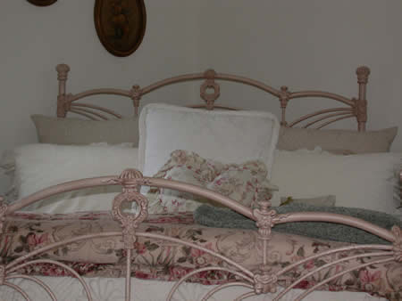 painted iron bed.