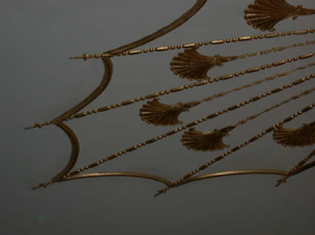 Hand applied, compo moulding in 23.5 karat gold leaf. Laurel Hollow, NY.